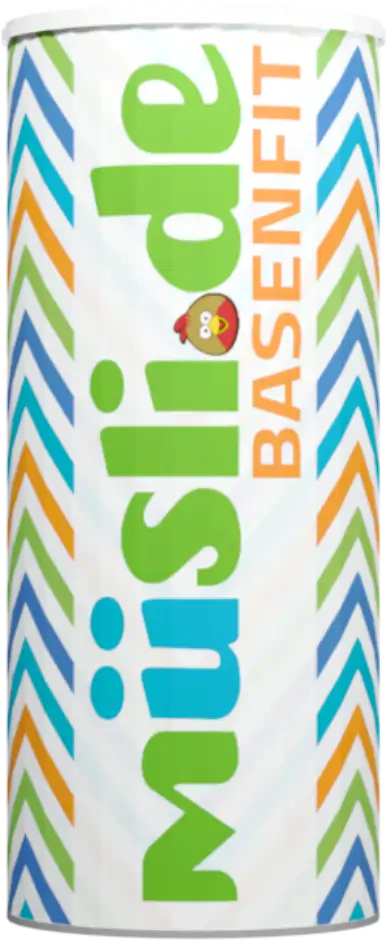 Bild der Verpackung (Dose) des Bio Müslis BasenFit von müsli.de